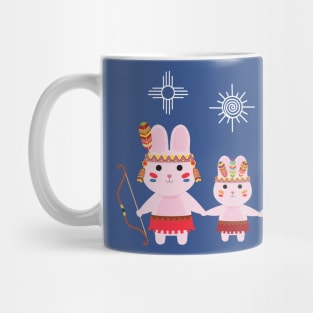 Tribal Bunny Family navy Mug